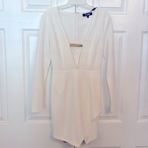 Missguided white and gold perfect holiday dress